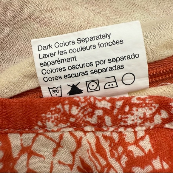 Vintage Calvin Klein Orange and White Floral Mini Skirt - Picture 4 of 8